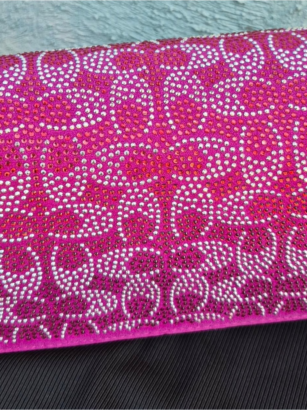 be inspired Hot Pink Jeweled Clutch with Blue Gem Accent - Picture 3 of 3